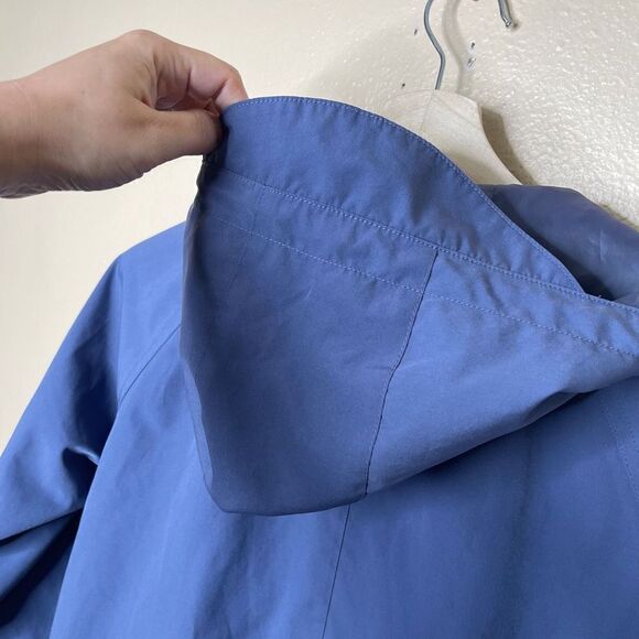L.L. Bean Jacket Woman's Small Blue Full Zip Hooded Rain Coat Pockets Casual - Picture 11 of 11